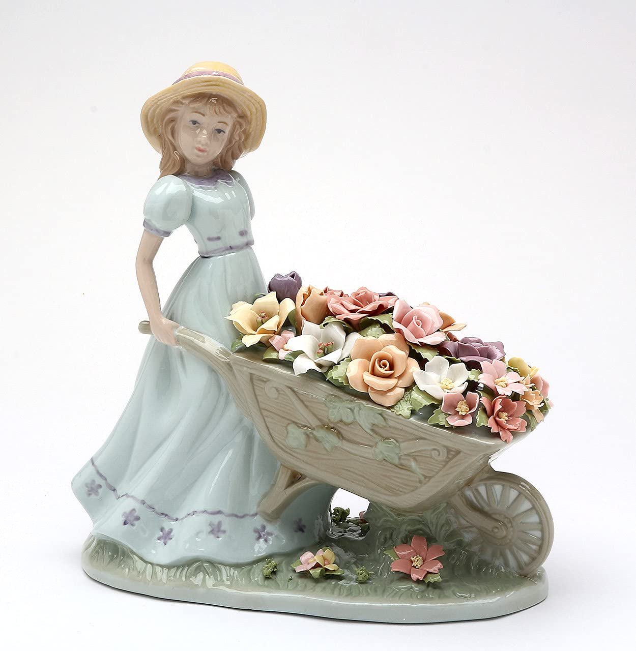 Amazon.com: Cosmos Gifts Fine Porcelain Country Lady Pushing